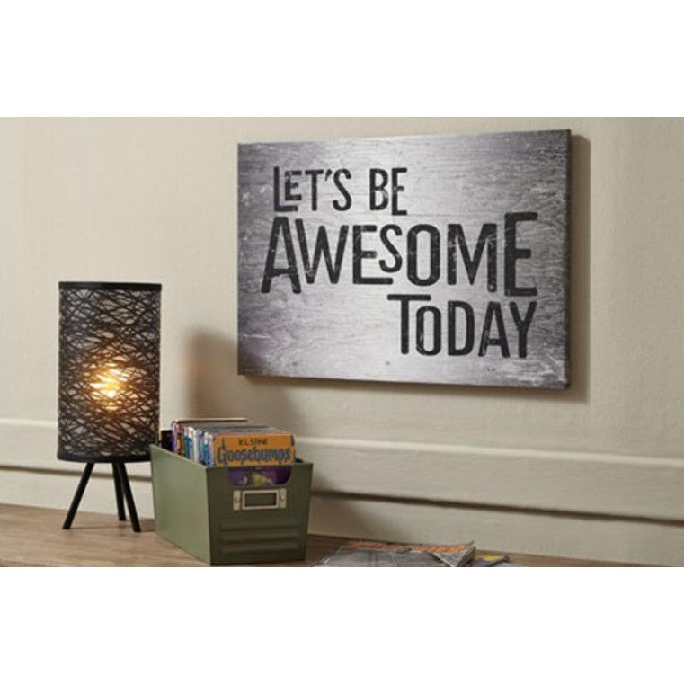 Black and White Let's Be Awesome Wall Art 24"W x 16"H