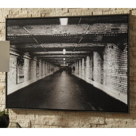 Black and White Warehouse Wall Art 48"W x 36"H