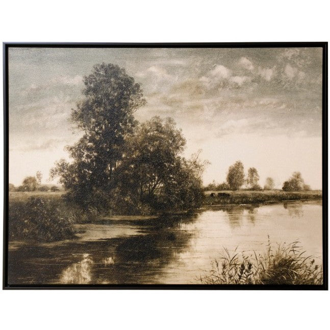 Vintage Landscape Framed Canvas Print 40"W x 30"H