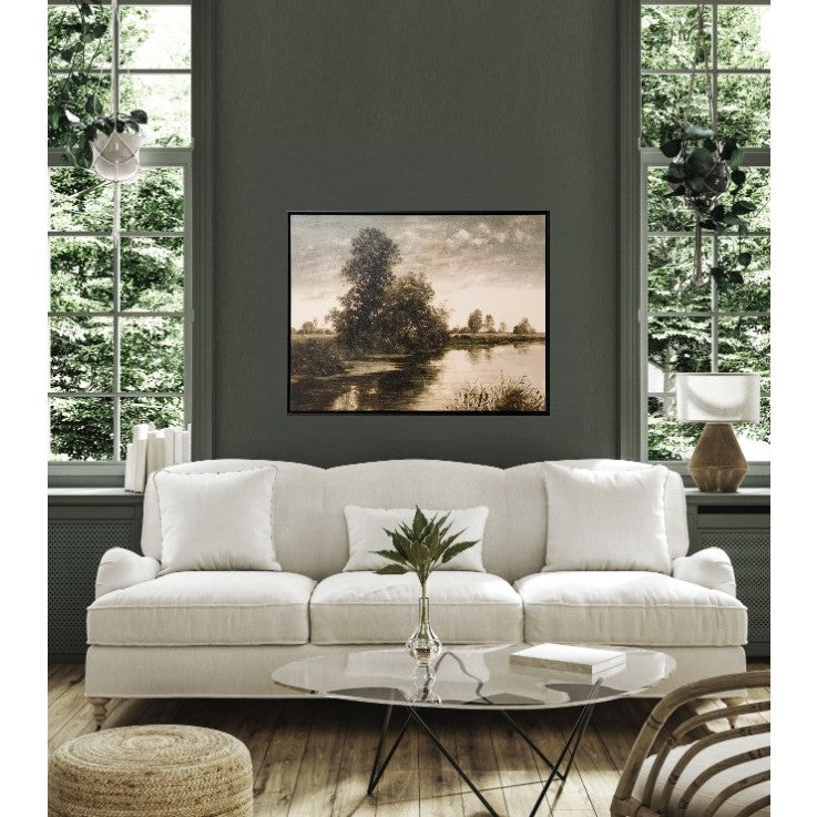 Vintage Landscape Framed Canvas Print 40"W x 30"H