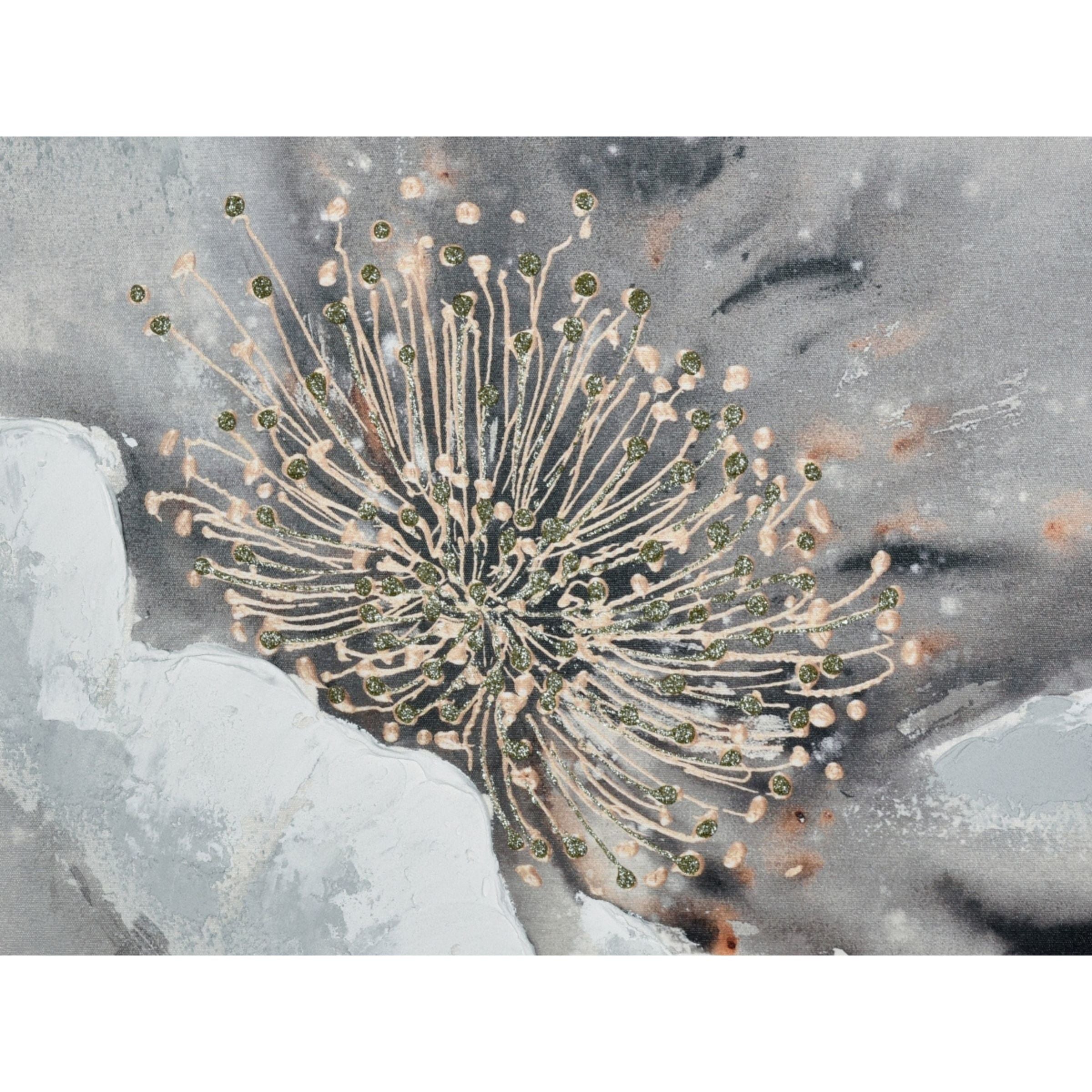 Grey Blooms Framed Wall Art 47"W x 35"H