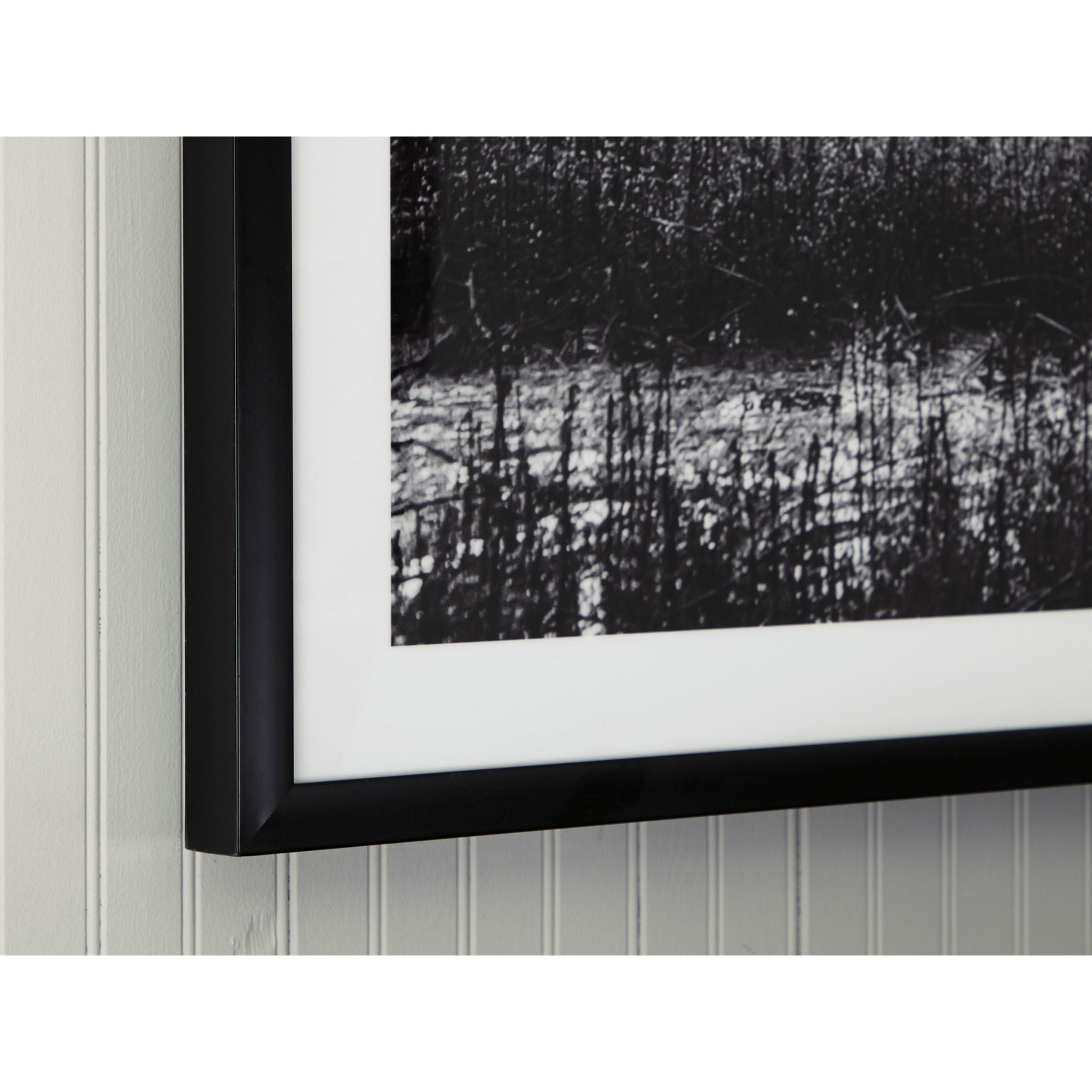 Black and White Field Sunrise Framed Print 86"W x 47"H