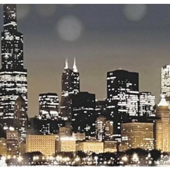 Chicago Nights Framed Art 40"W x 20"H