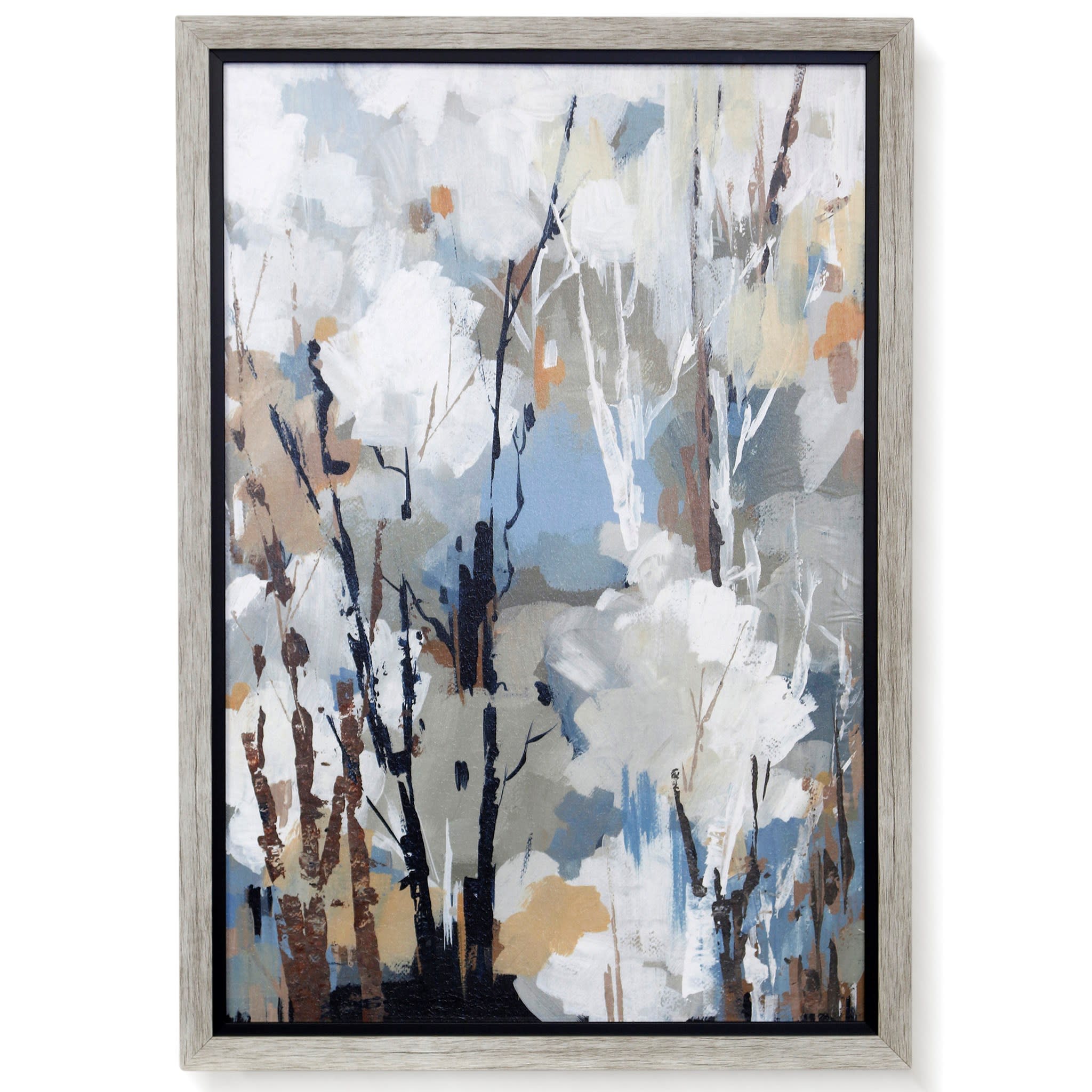 Brown, Black, and Blue Tree I Abstract Framed Print 27"W x 39"H