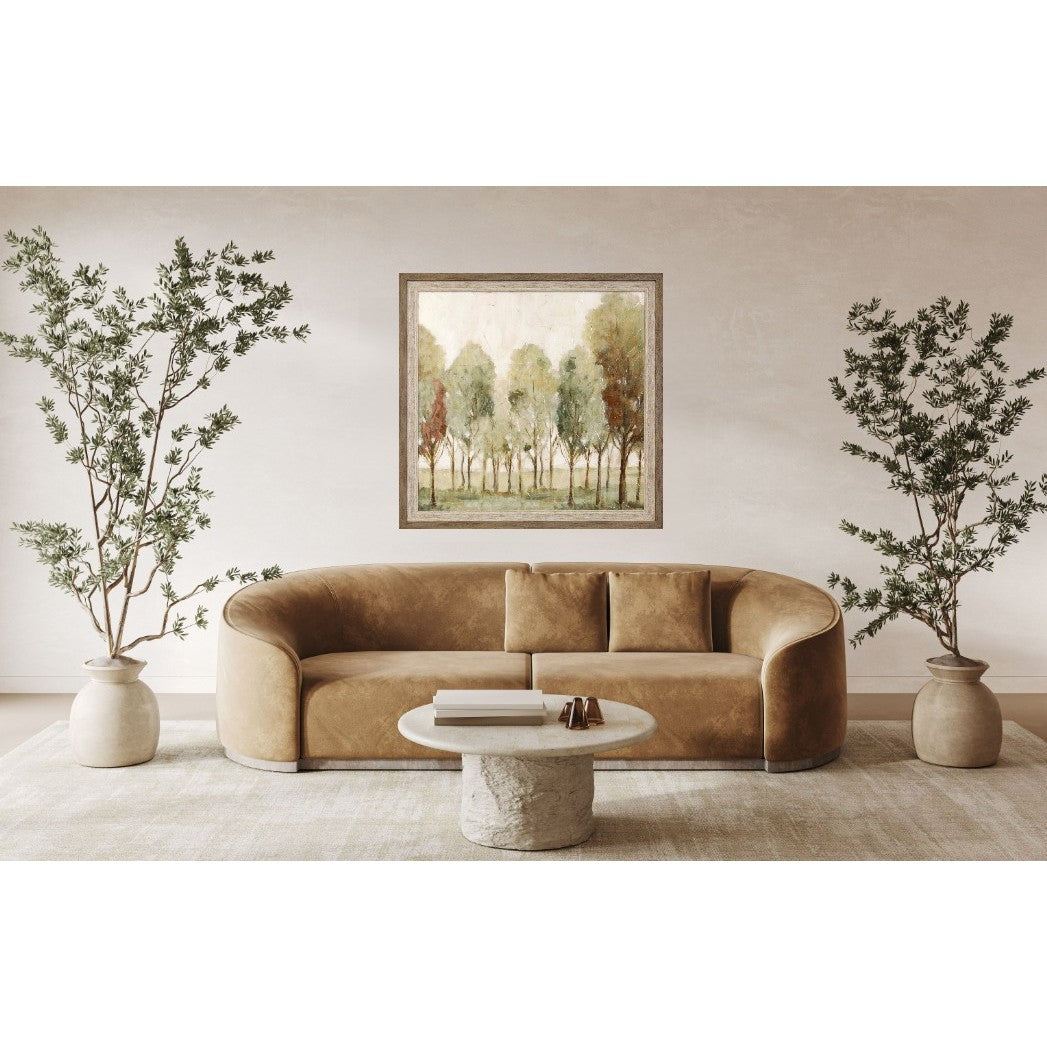 Green and Rust Trees Framed Print 41"W x 41"W