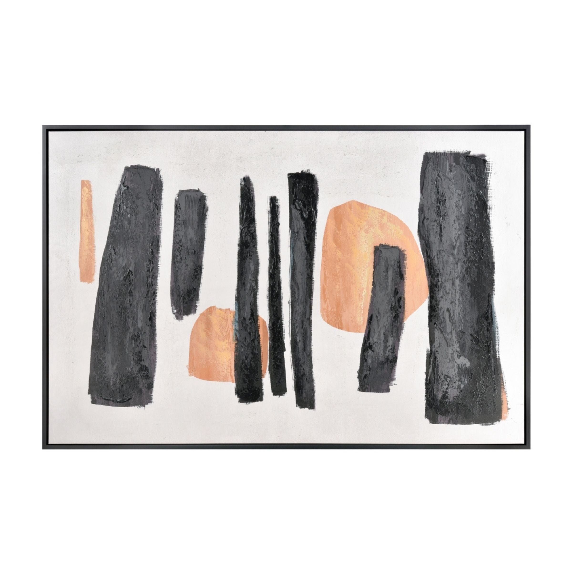 Black and Yellow Abstract Framed Art 71"W x 47"H