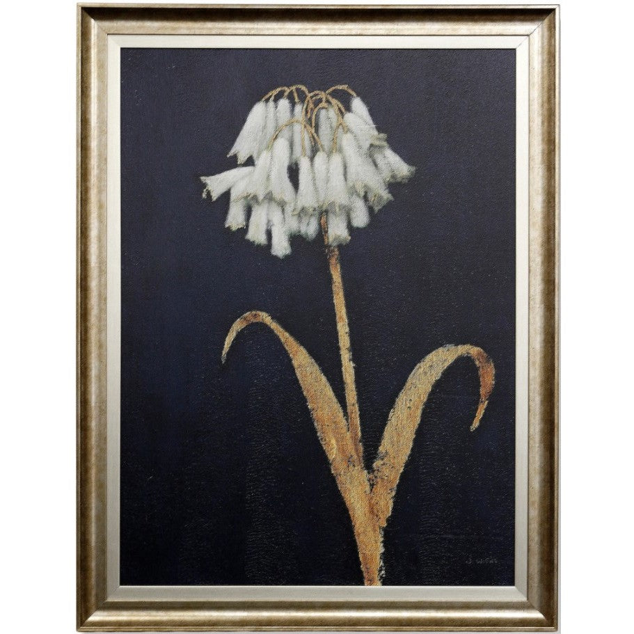 White and Gold Flowers I Framed Print 35"W x 45"H