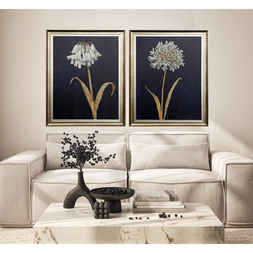White and Gold Flowers I Framed Print 35"W x 45"H