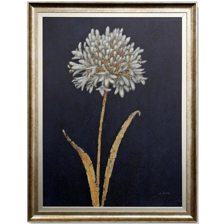 White and Gold Flowers II Framed Print 35"W x 45"H