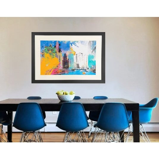 Chicago Impression Framed Art 40"W x 30"H