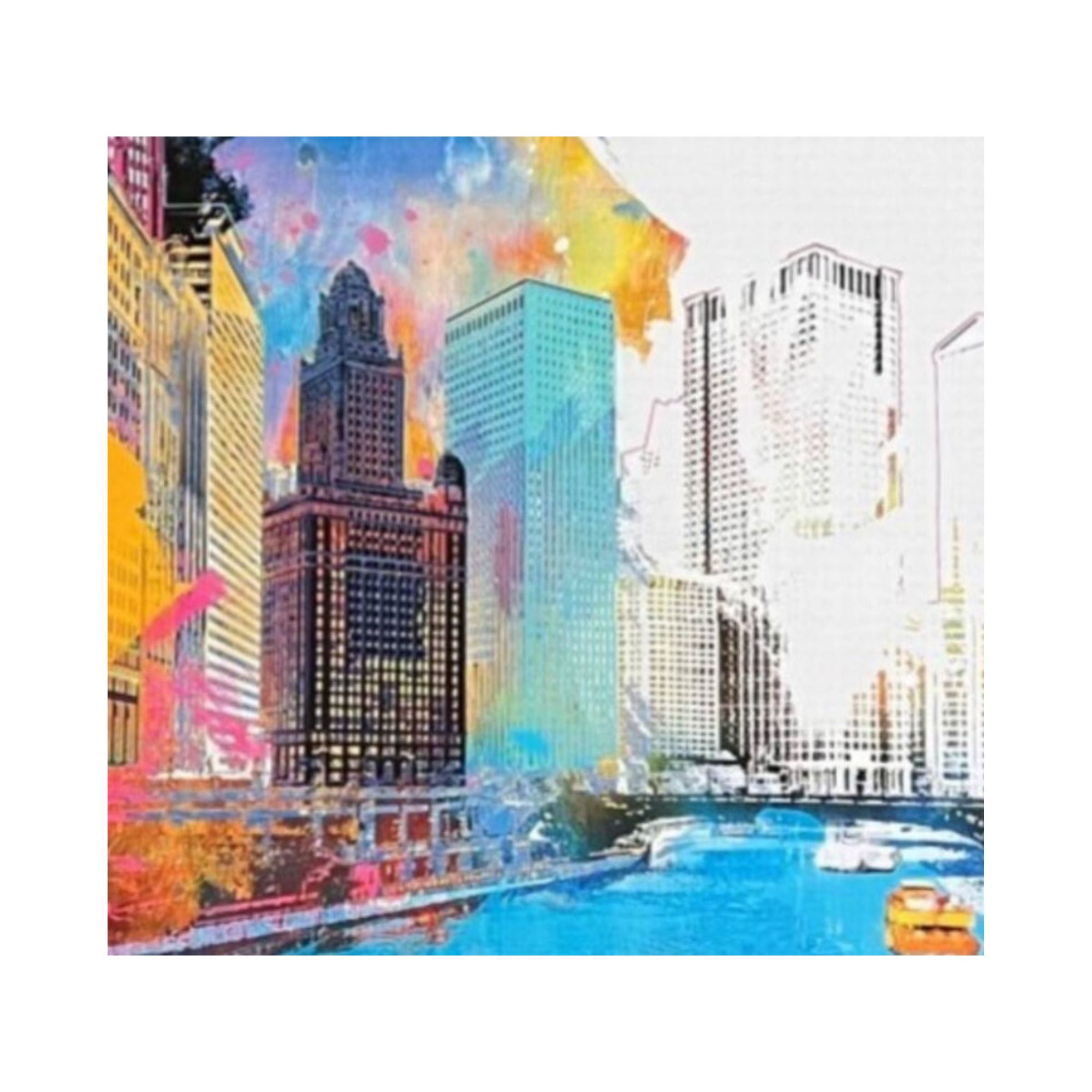 Chicago Impression Framed Art 40"W x 30"H