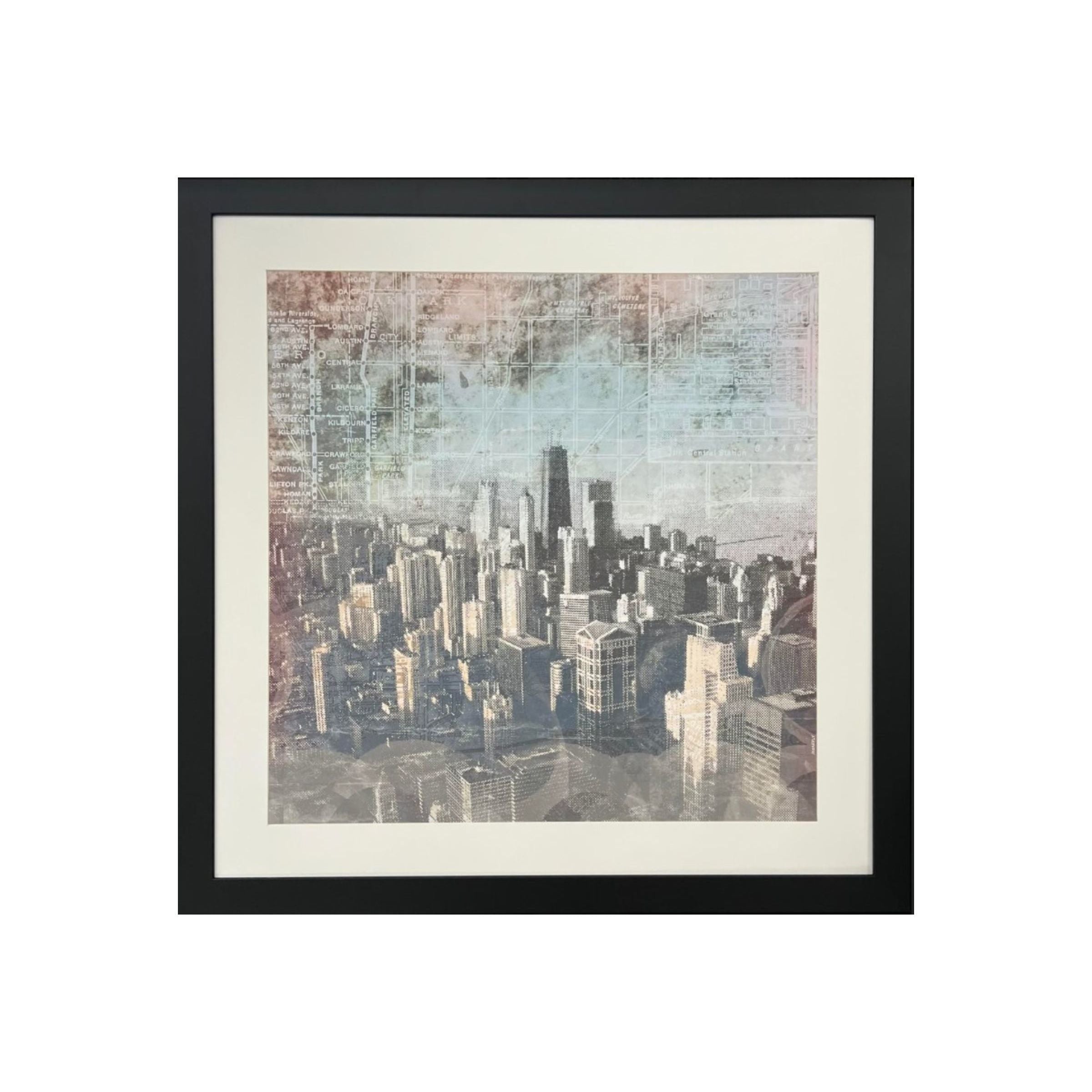Chicago Skyline Framed Art 40"W x 40"H