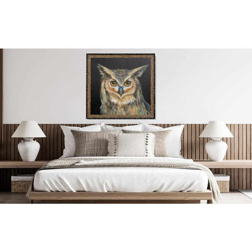Owl Portrait Framed Art 40"W x 40"H