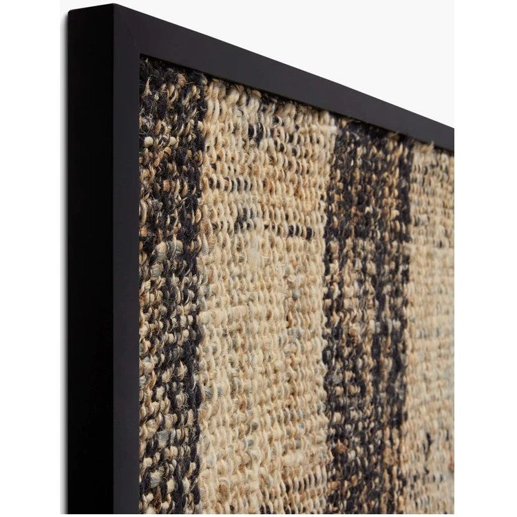Black and Tan Plaid Framed Textile 26"W x 41"H
