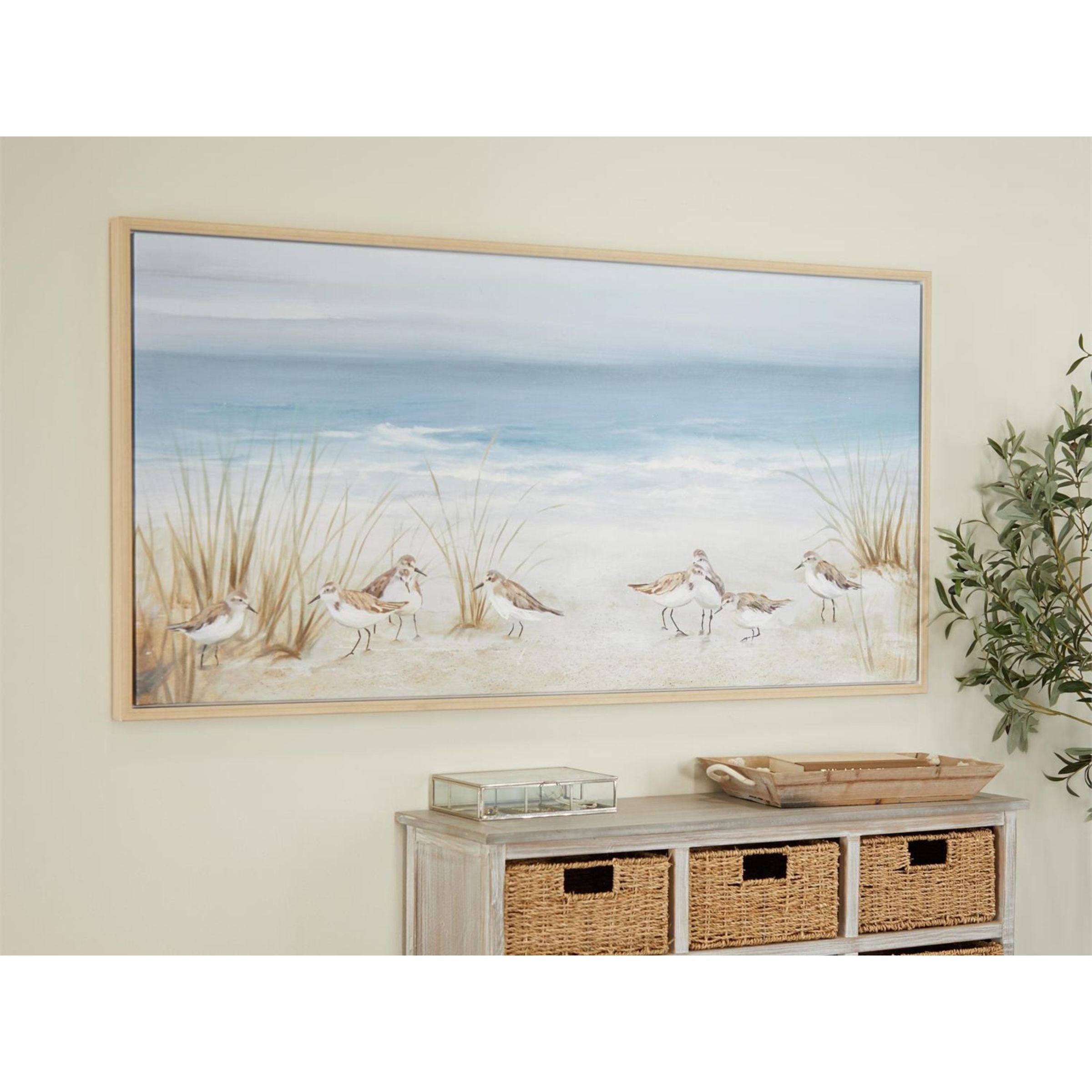 Brown Coastal Framed Art 55"W x 28"H