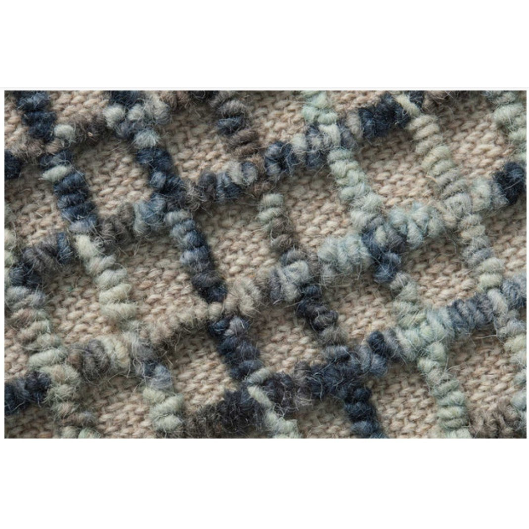 Blue and Tan Framed Textile 53"W x 35"H