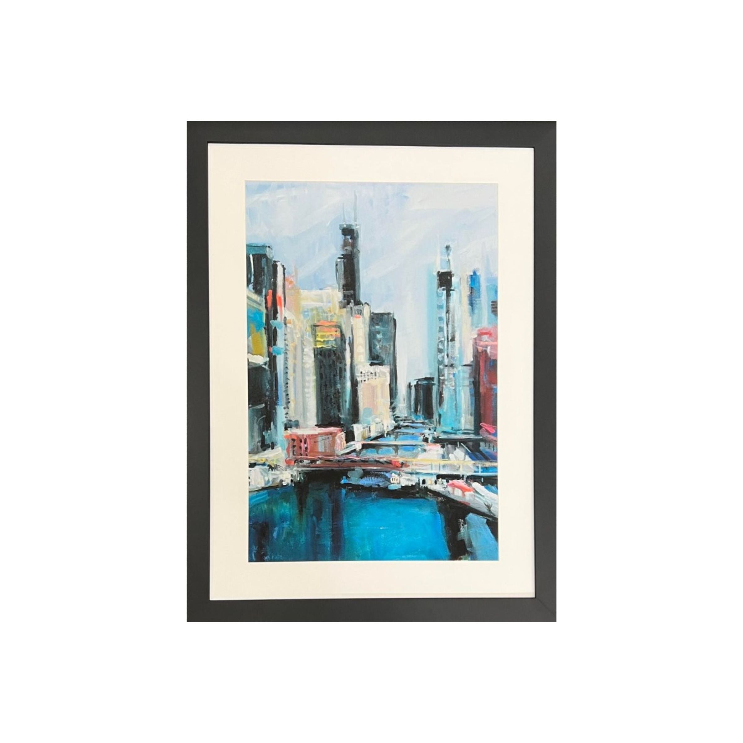 Chicago Riverview Framed Art 30"W x 40"H