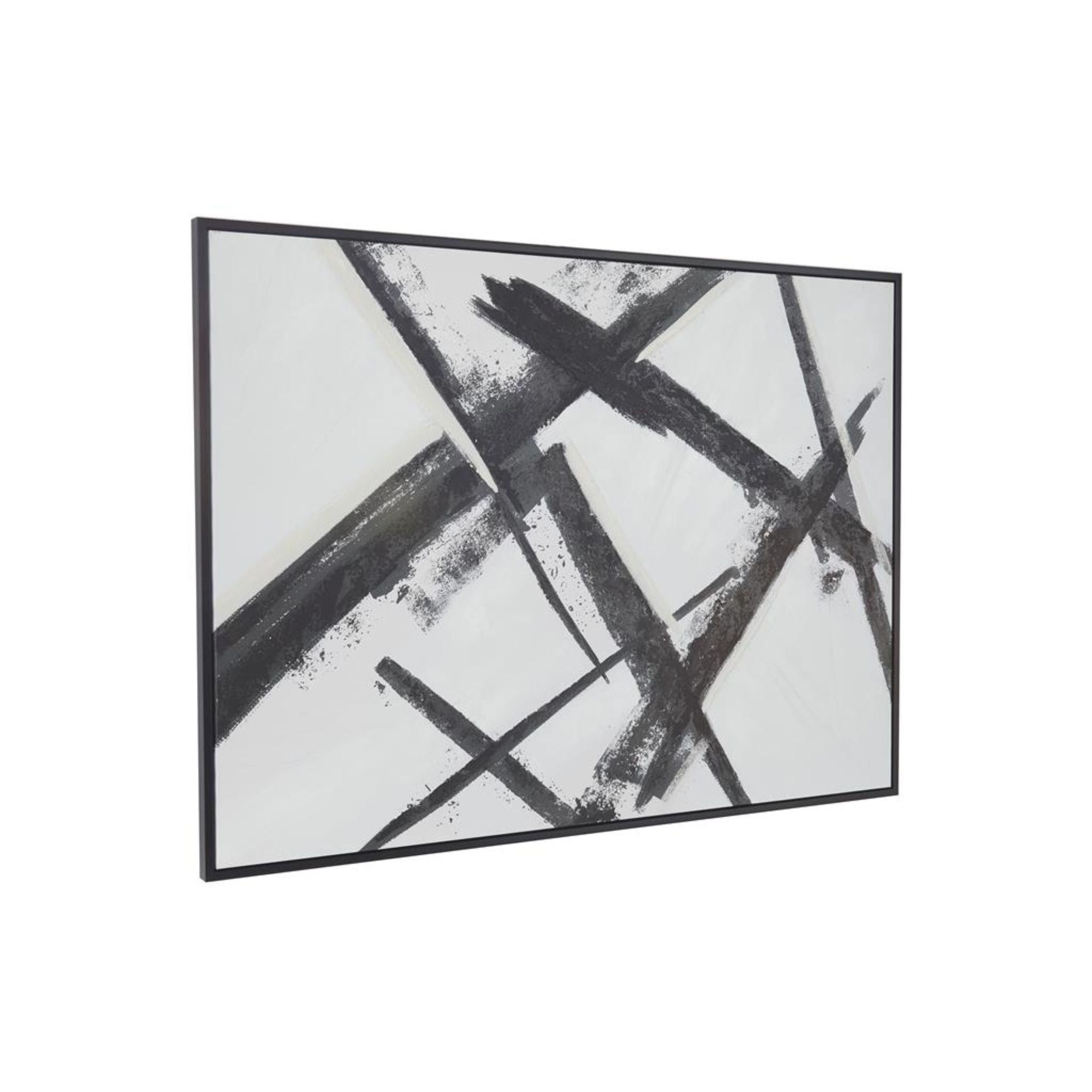 Black Lines Framed Art 65"W x 48"H