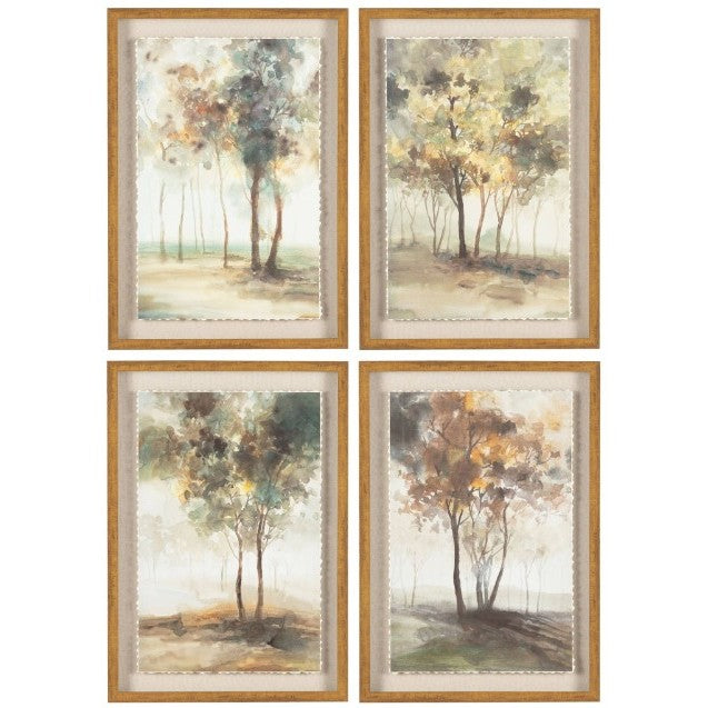 Set of 4 Indian Summer Shadowbox Prints 24"W x 34"H