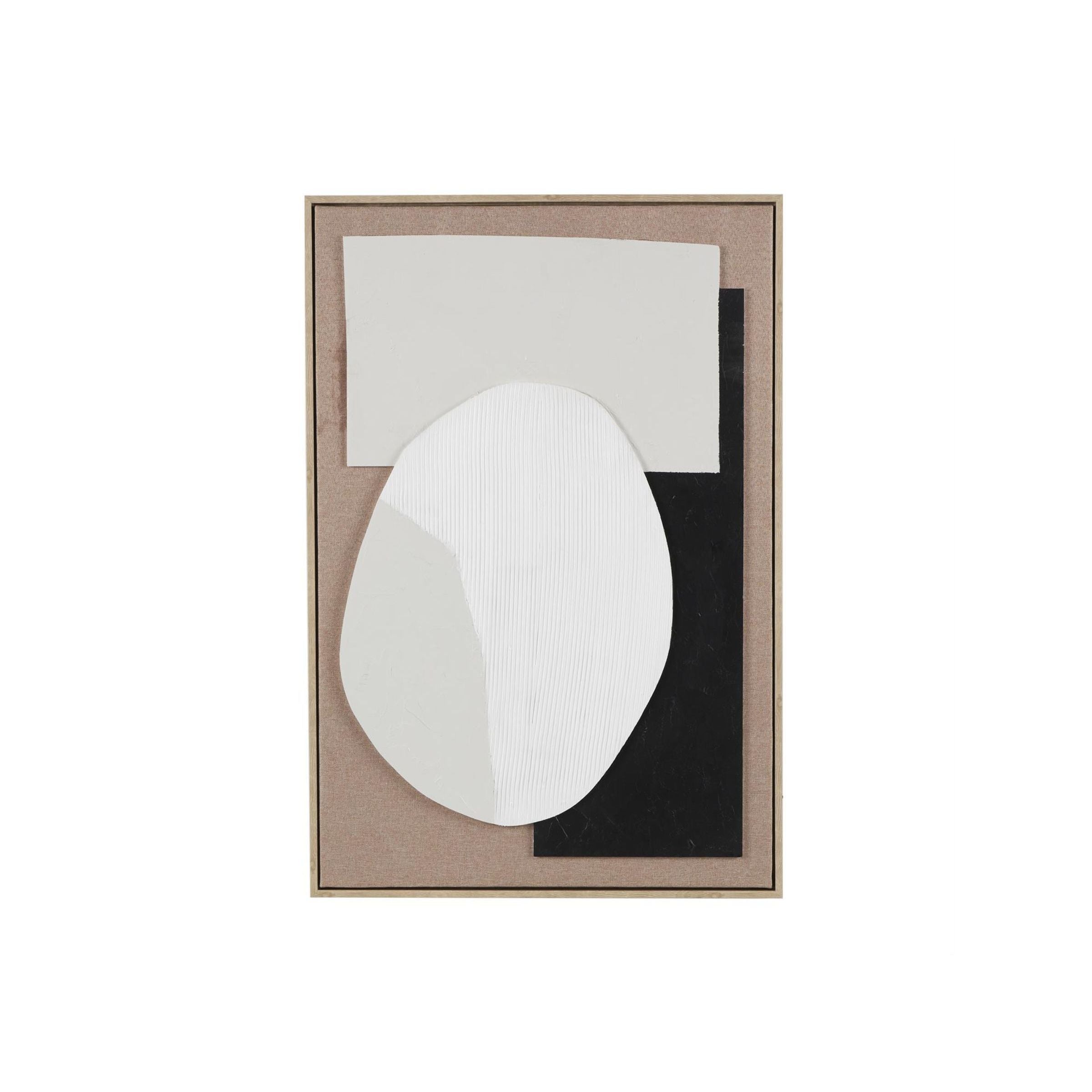Black, White, and Tan Geo I Framed Wall Art 25"W x 37"H