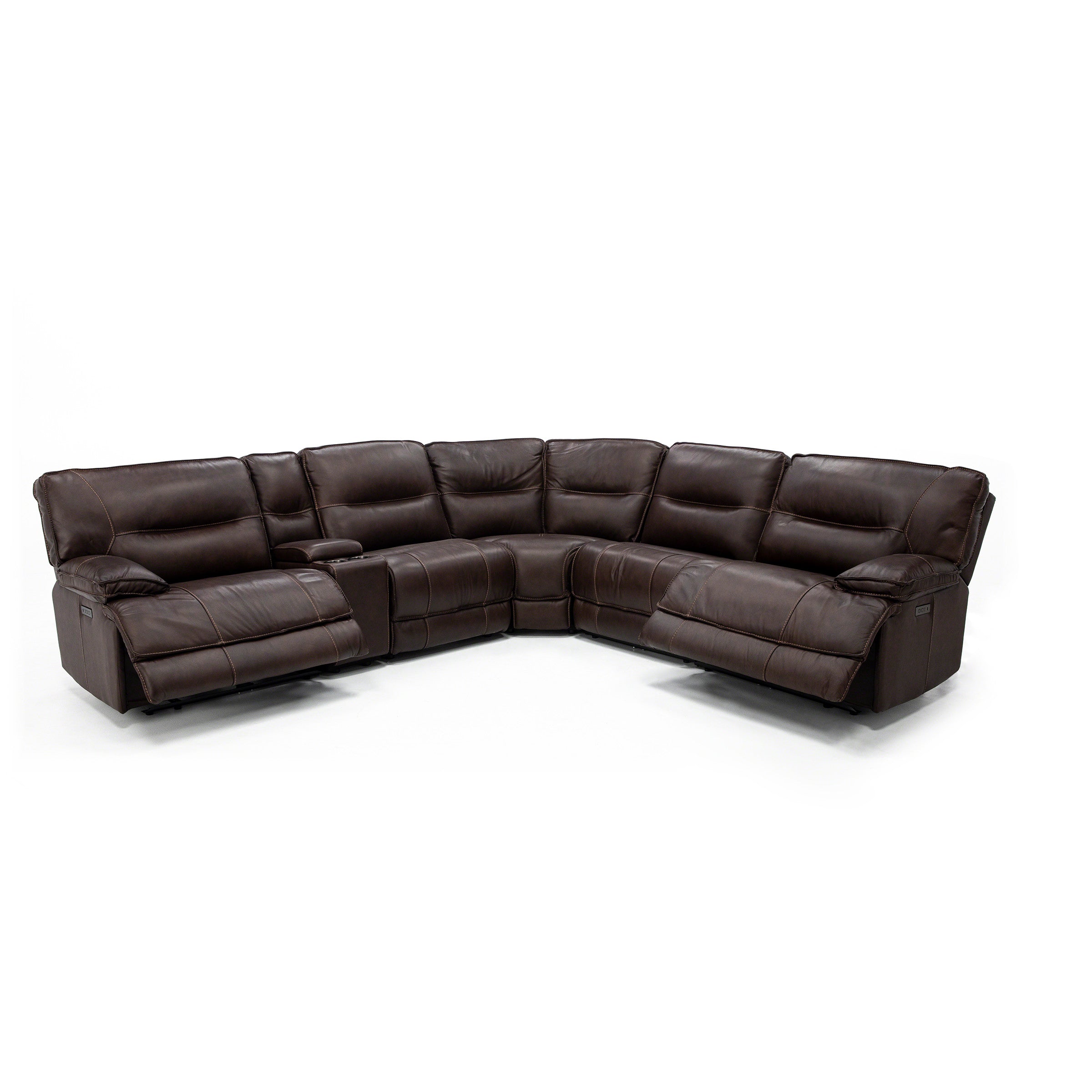 Mustang 6-Pc. Leather Power Headrest Reclining Modular