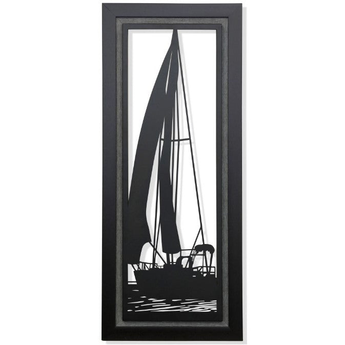Black Metal Sailboat Cutout I 26"W 50"H