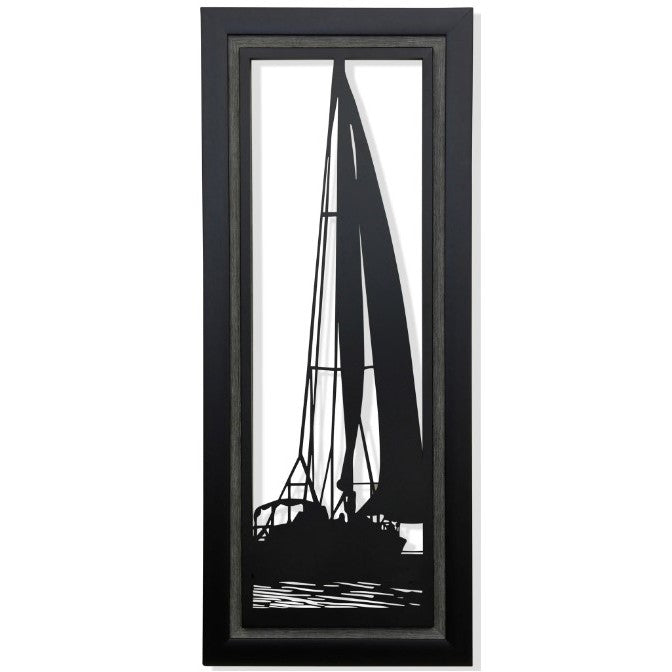 Black Metal Sailboat Cutout II 26"W 50"H