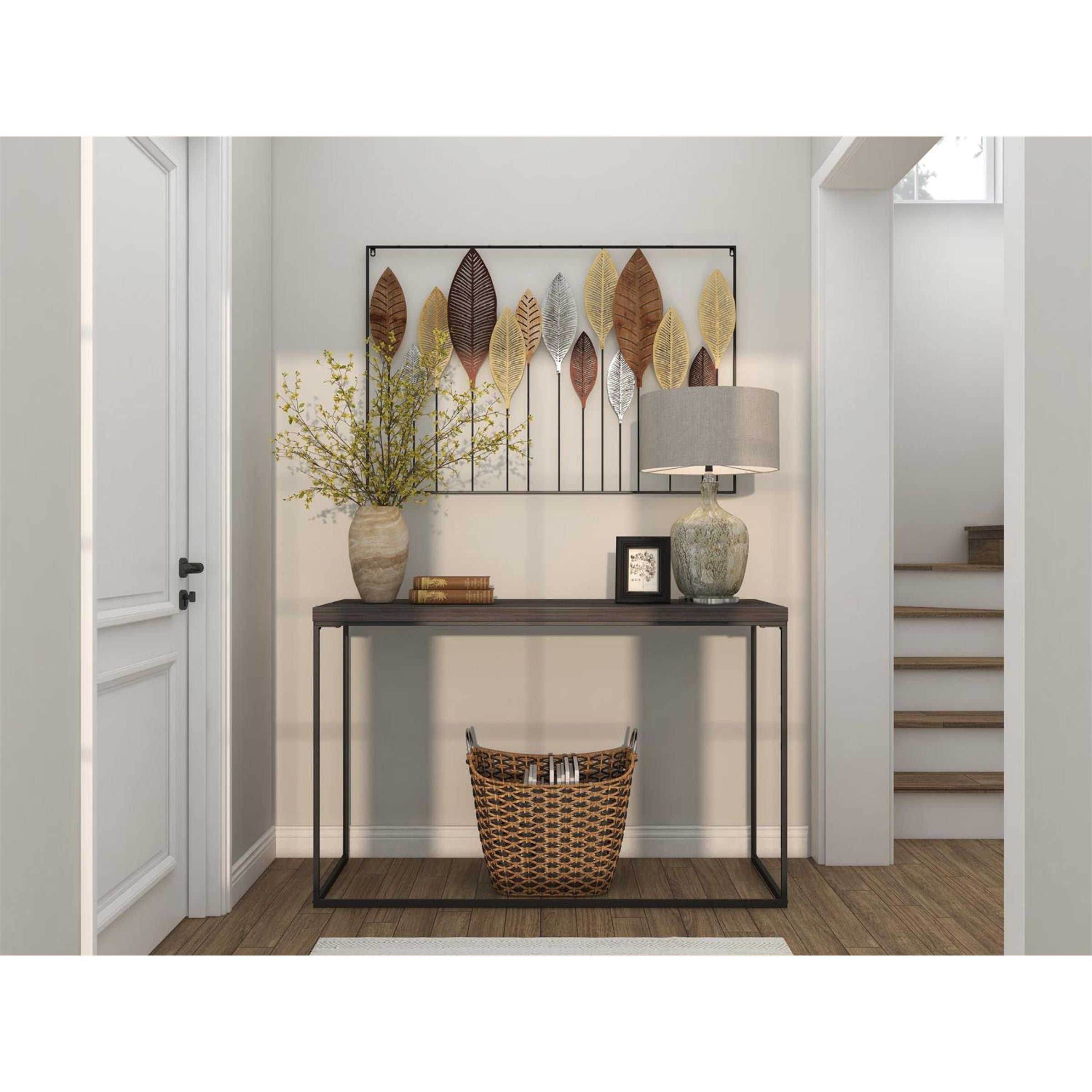 Copper, Gold, and Black Metal Leaves Wall Decor 47"W x 31.5"H