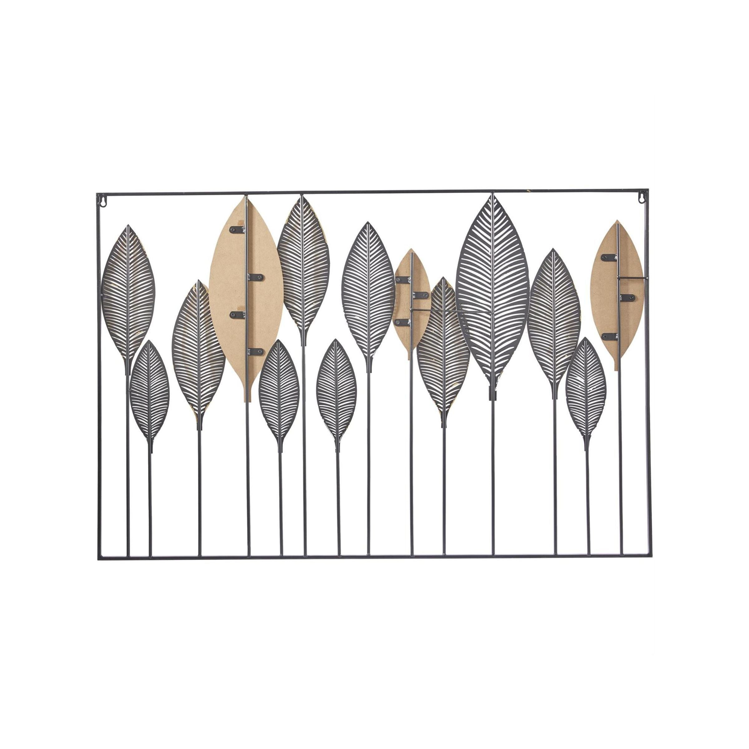 Copper, Gold, and Black Metal Leaves Wall Decor 47"W x 31.5"H