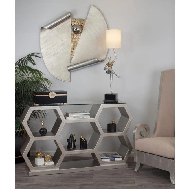 Metal Steel Disc Wall Decor 40"W x 45"H