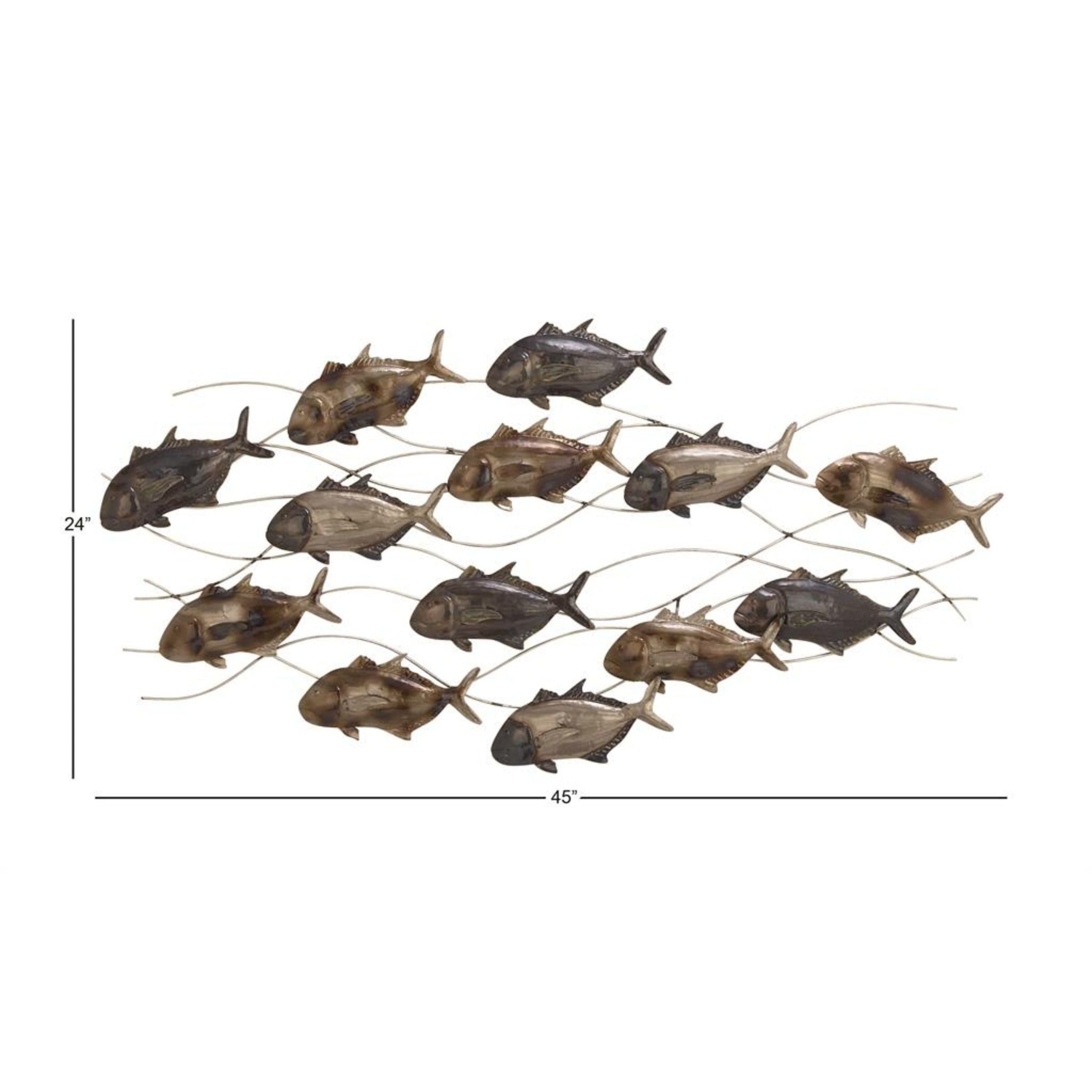Metal Fish Wall Decor 45"W x 24"H