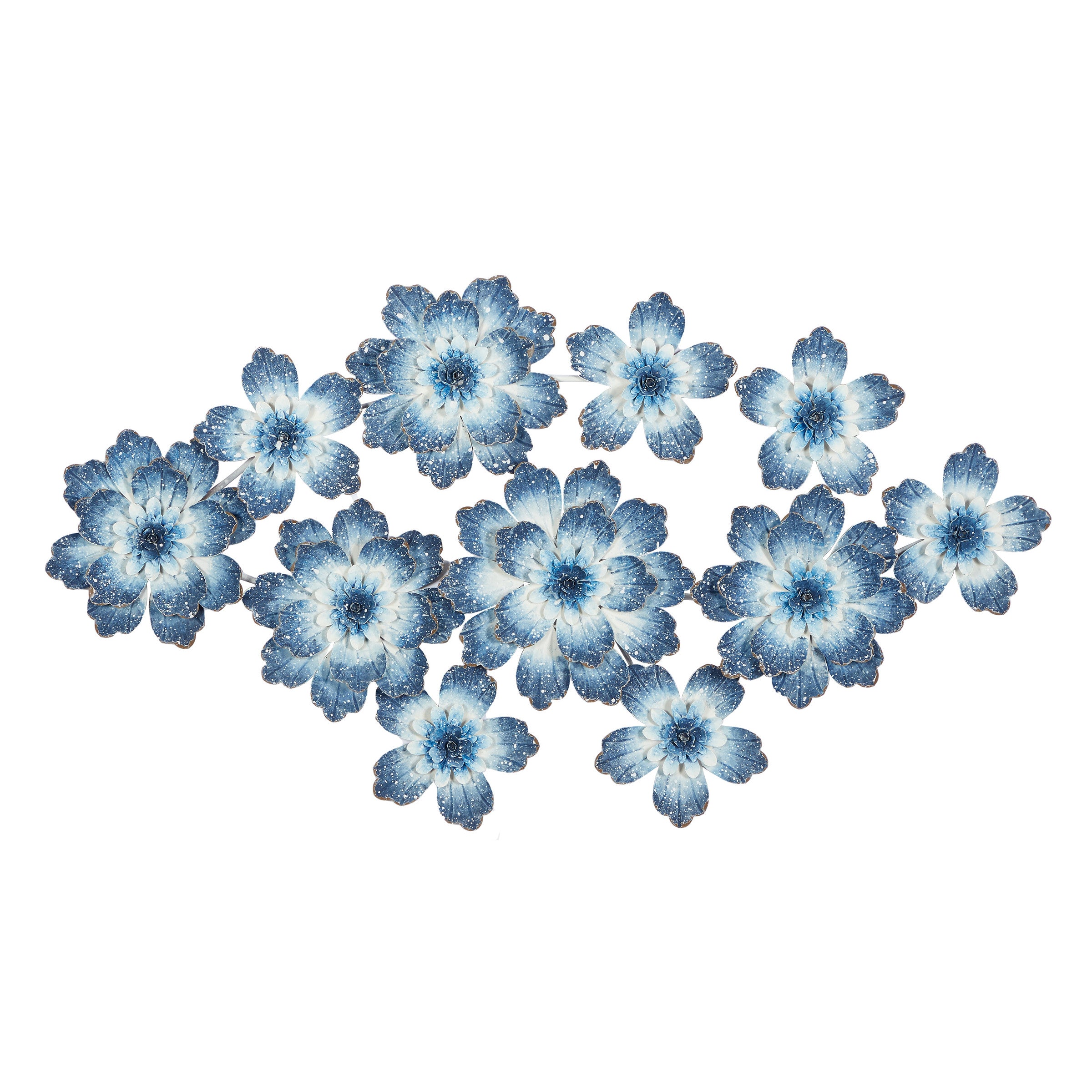 Metal Blue Flowers Wall Decor 46"W x 26"H