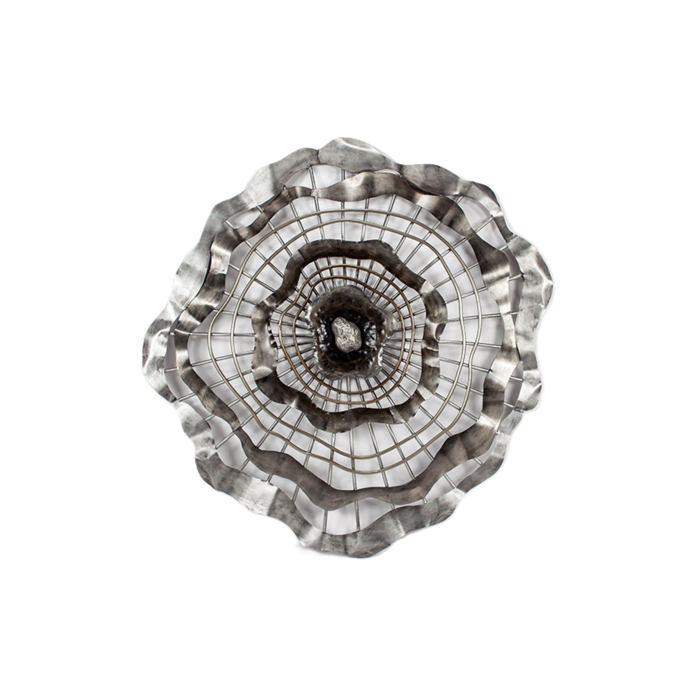 Silver Metal Web Design Wall Decor 52" Round