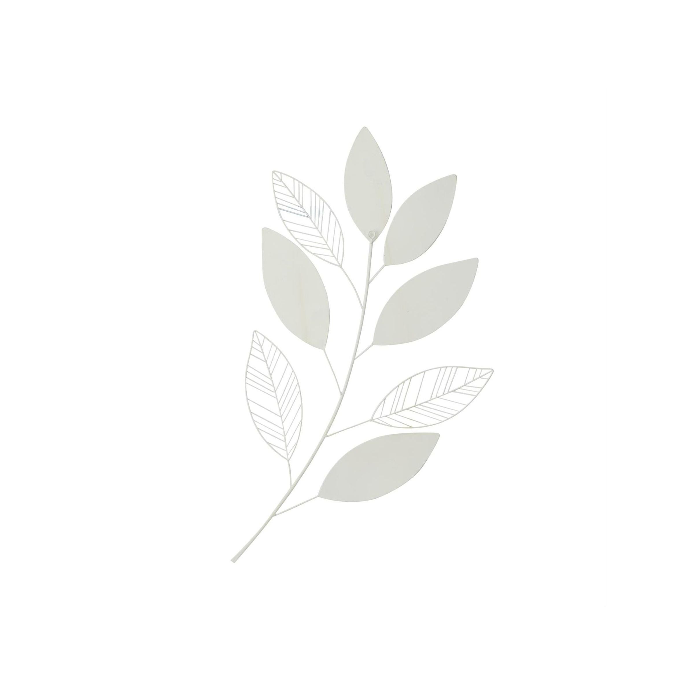 Metal and Wood Brown and Cream Leaves Wall Decor 21"W x 36"H