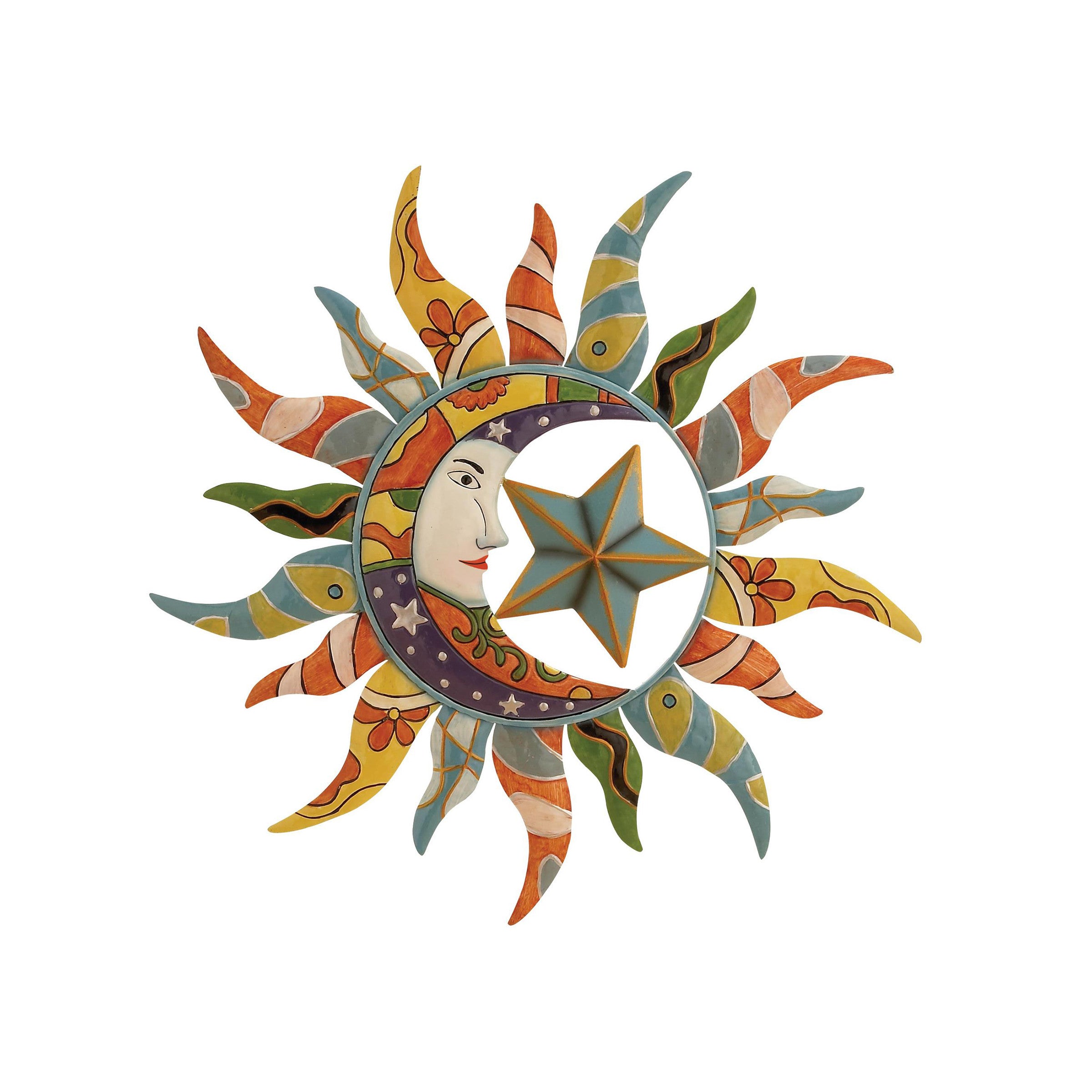 Multi Color Metal Sun Wall DÃ©cor 25"