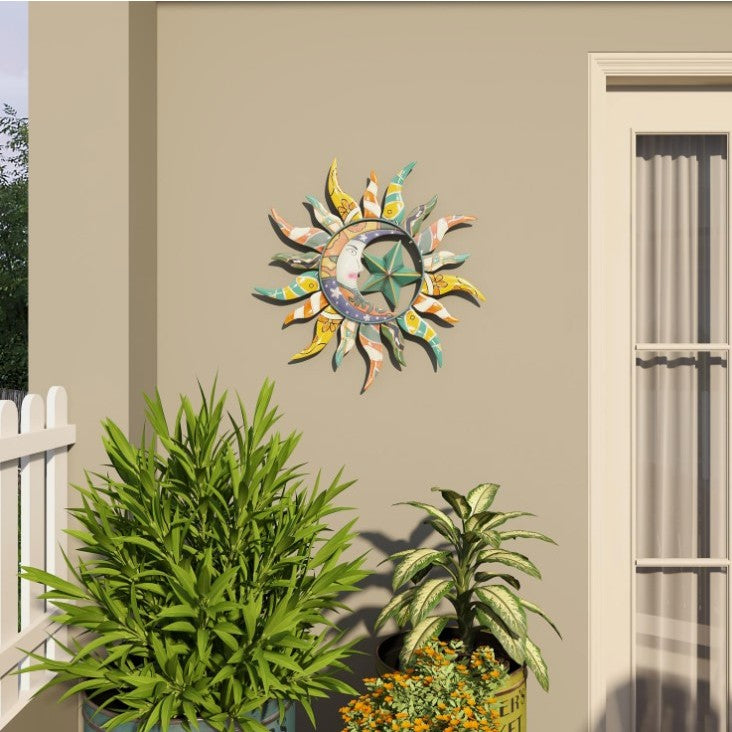 Multi Color Metal Sun Wall DÃ©cor 25"