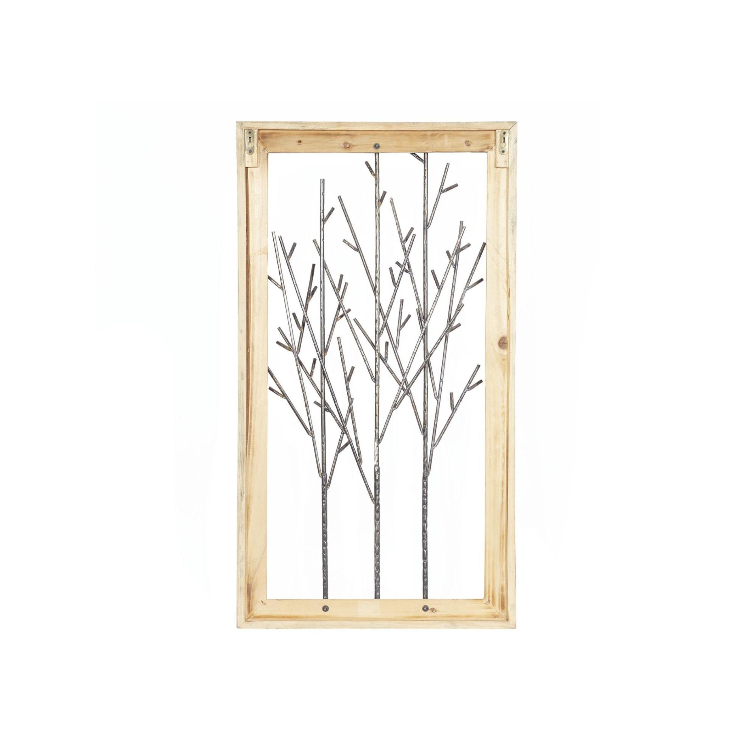 Metal and Wood Trees Wall Decor 20"W x 36"H