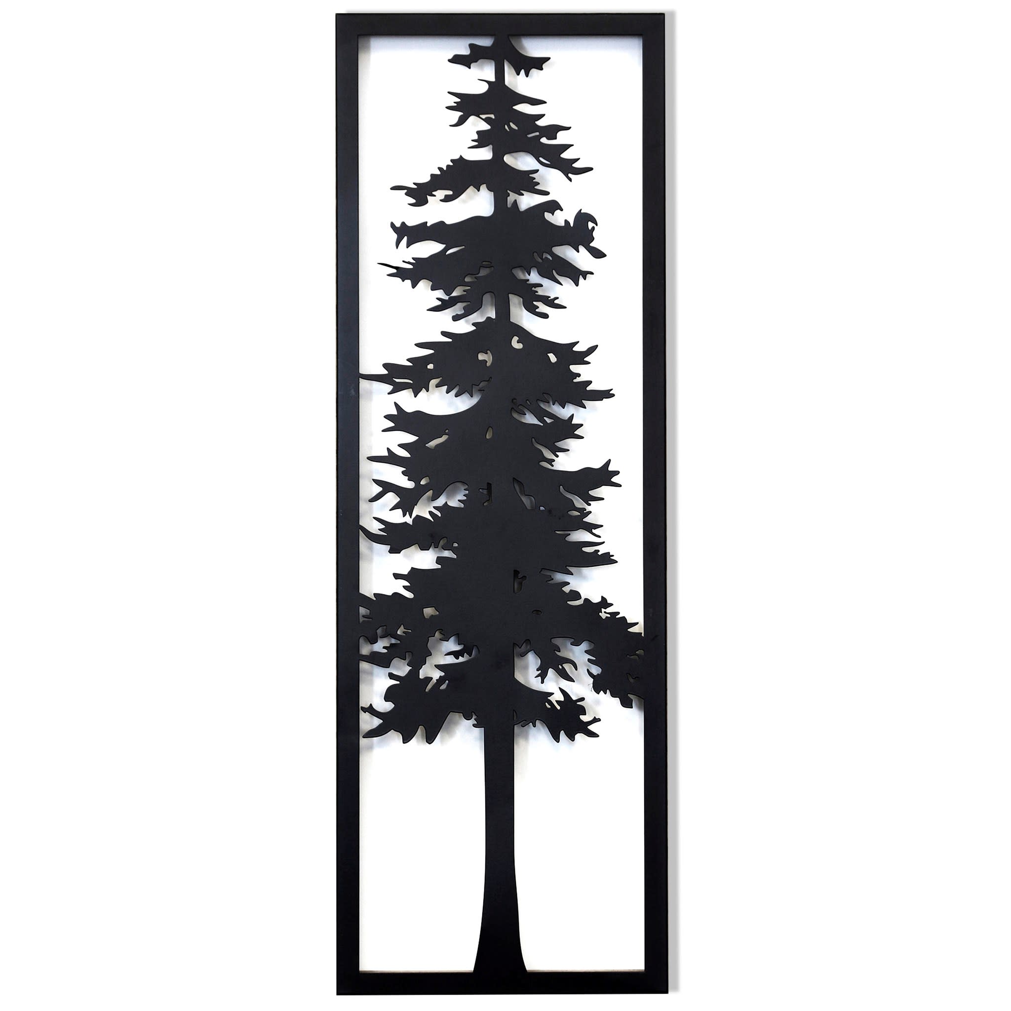 Black Metal Tree I Wall DÃ©cor 12"W x 36"H