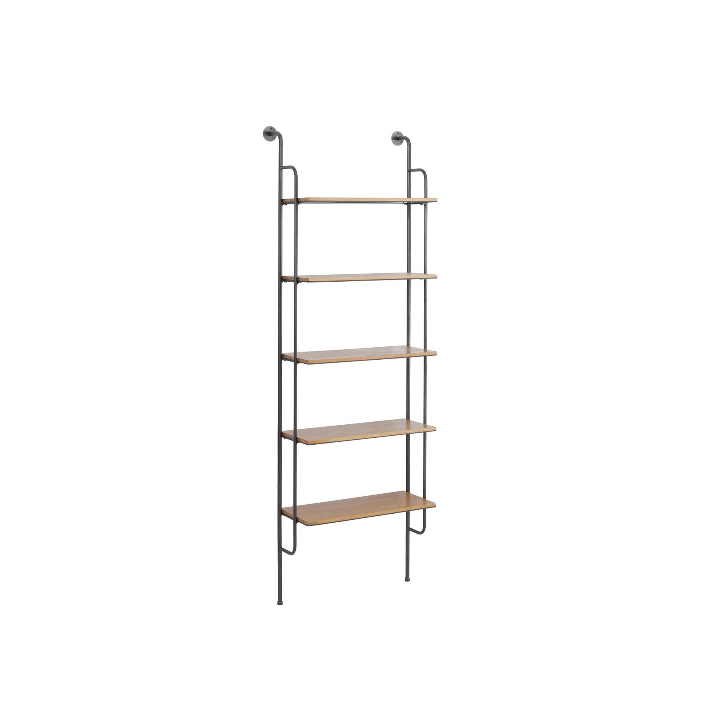 Metal and Wood Wall Shelf 23"W x 71"H