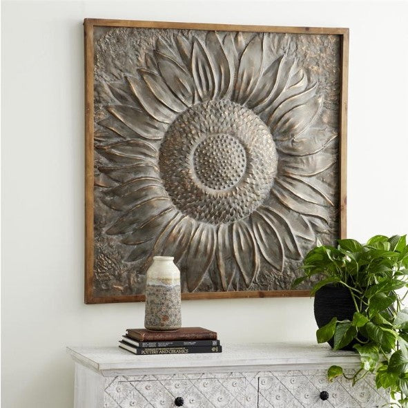 Metal Sunflower Art 39"W x 39"H