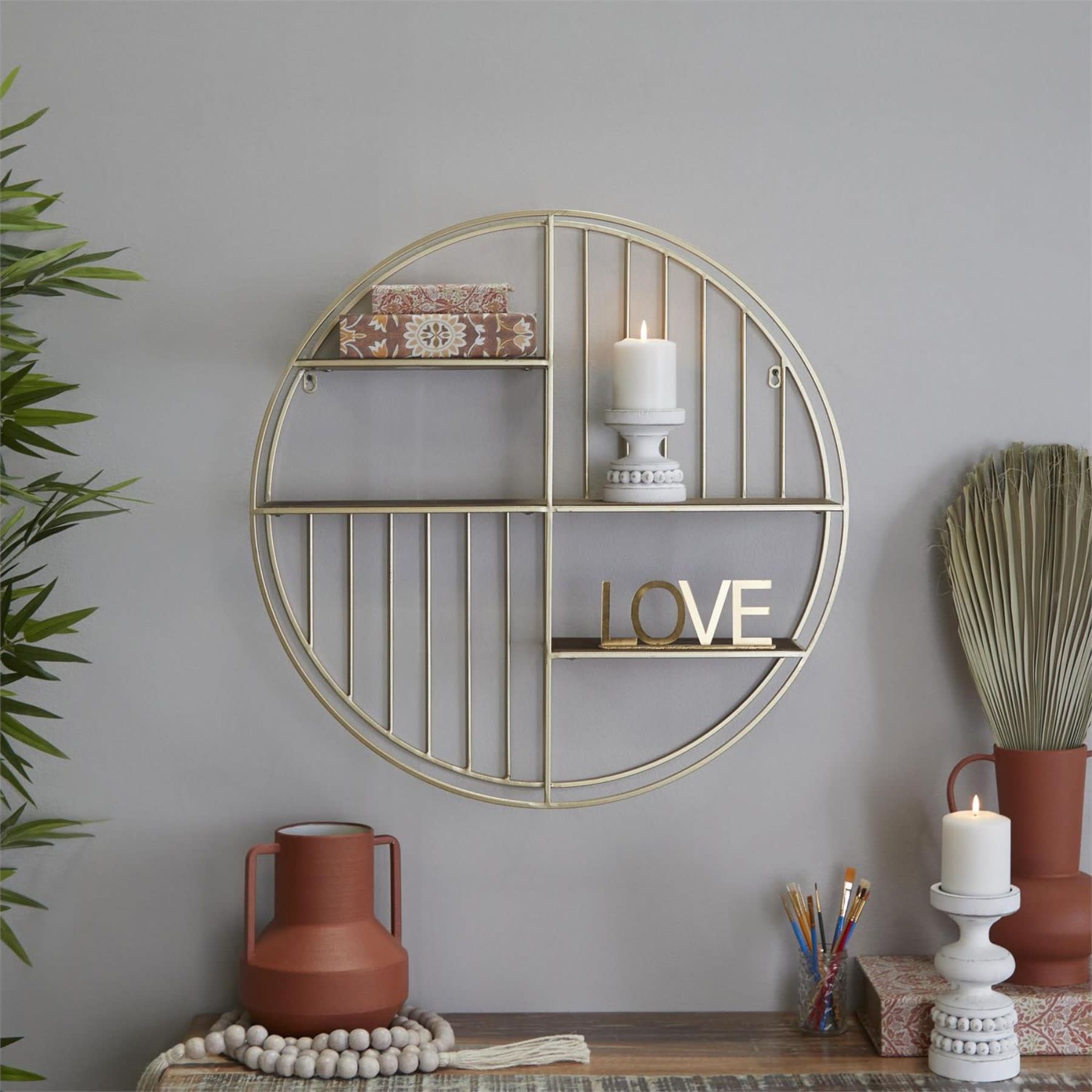 Gold Wall Shelf 28" Rnd