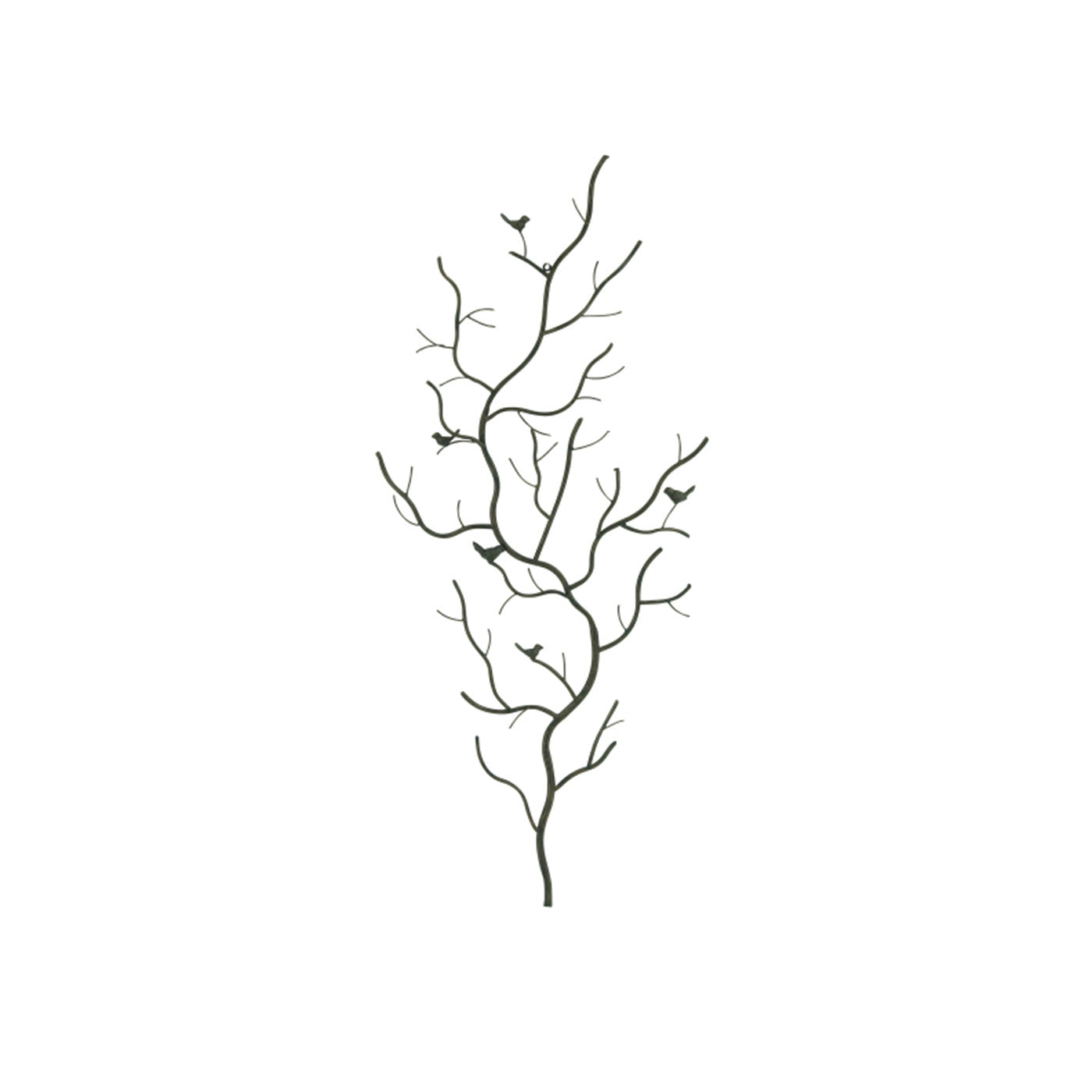 Metal Birds Branch Wall Decor 25"W x 58"H