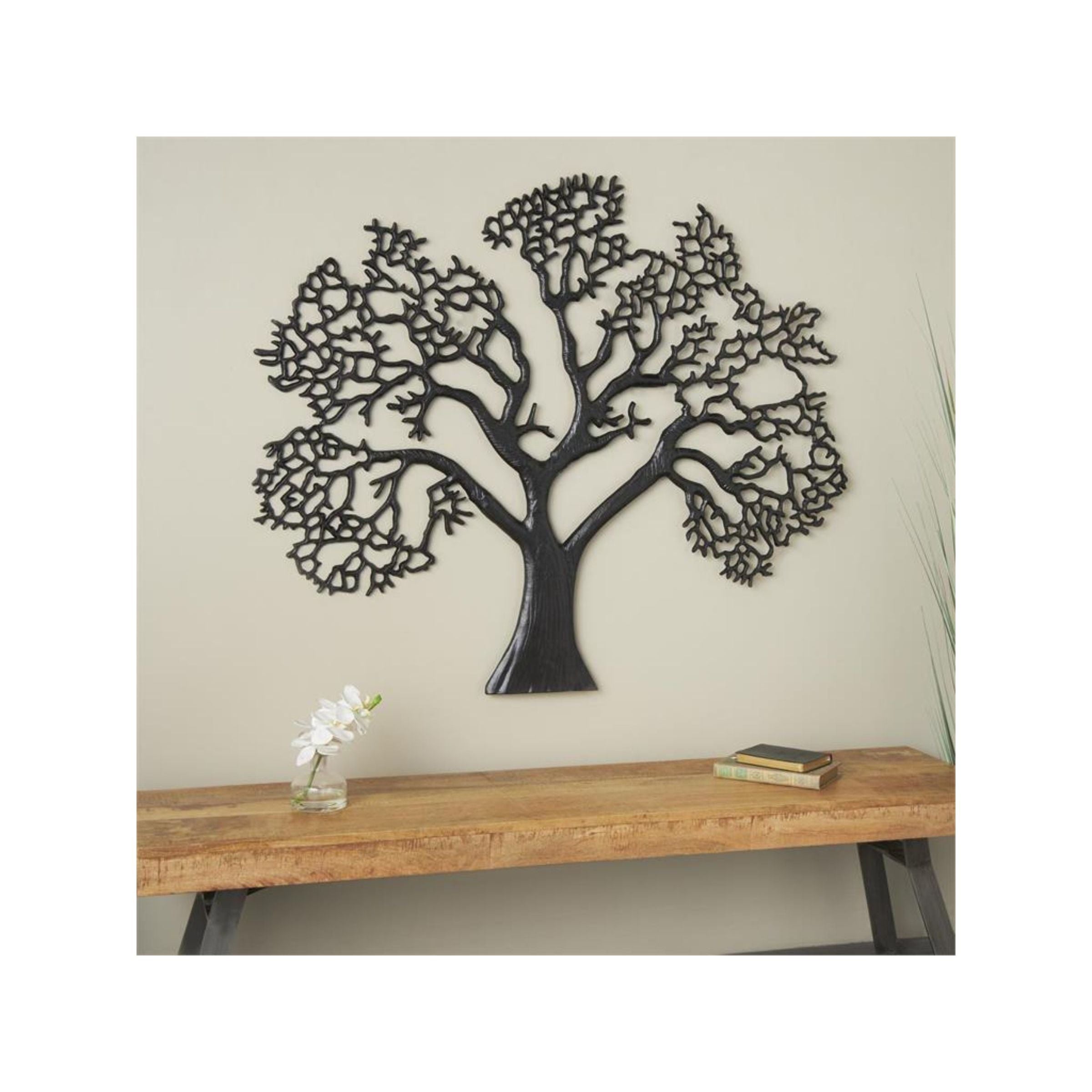 Black Metal Tree Wall Decor 50"W x 41"H