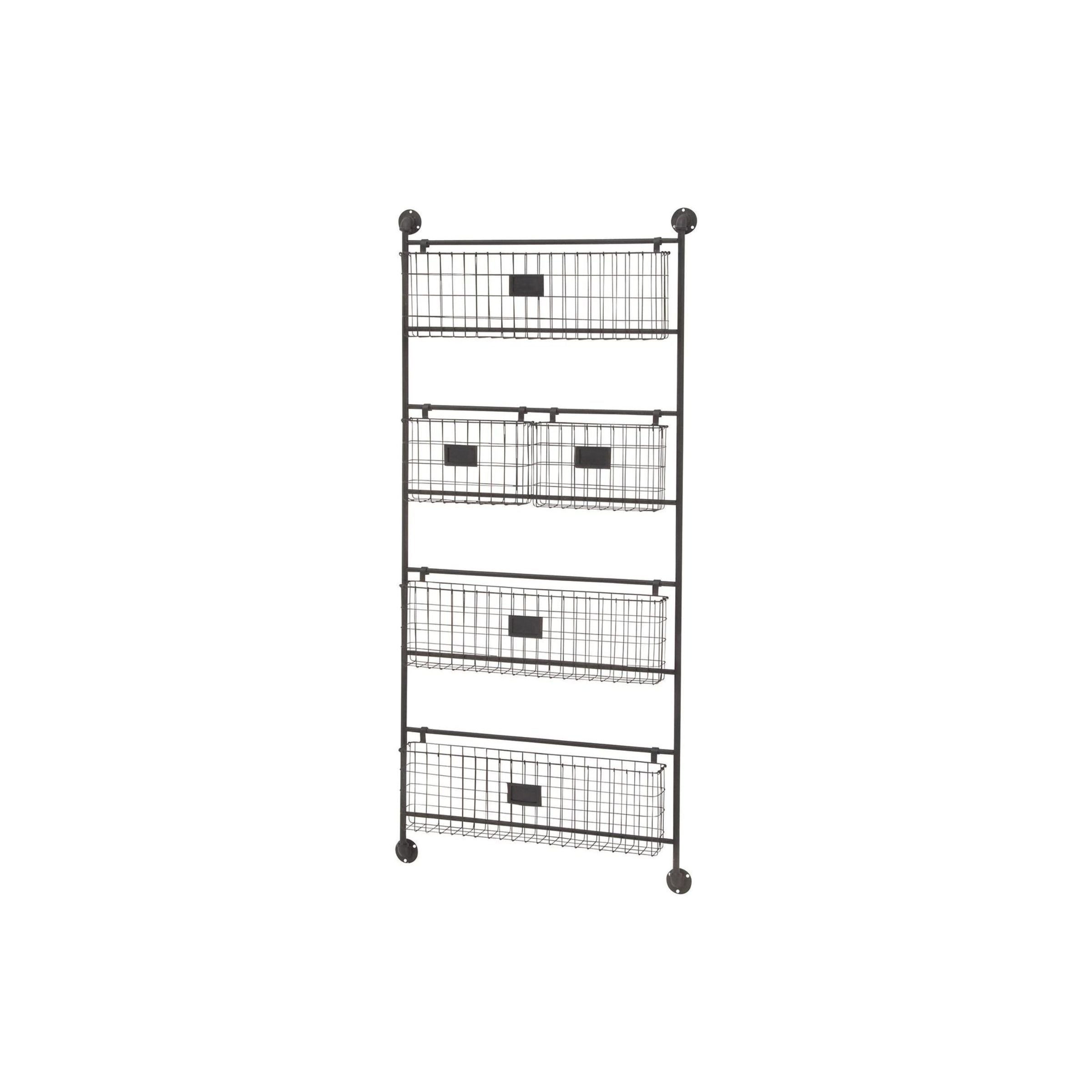 Metal Baskets Wall Shelf 24"W x 61"H