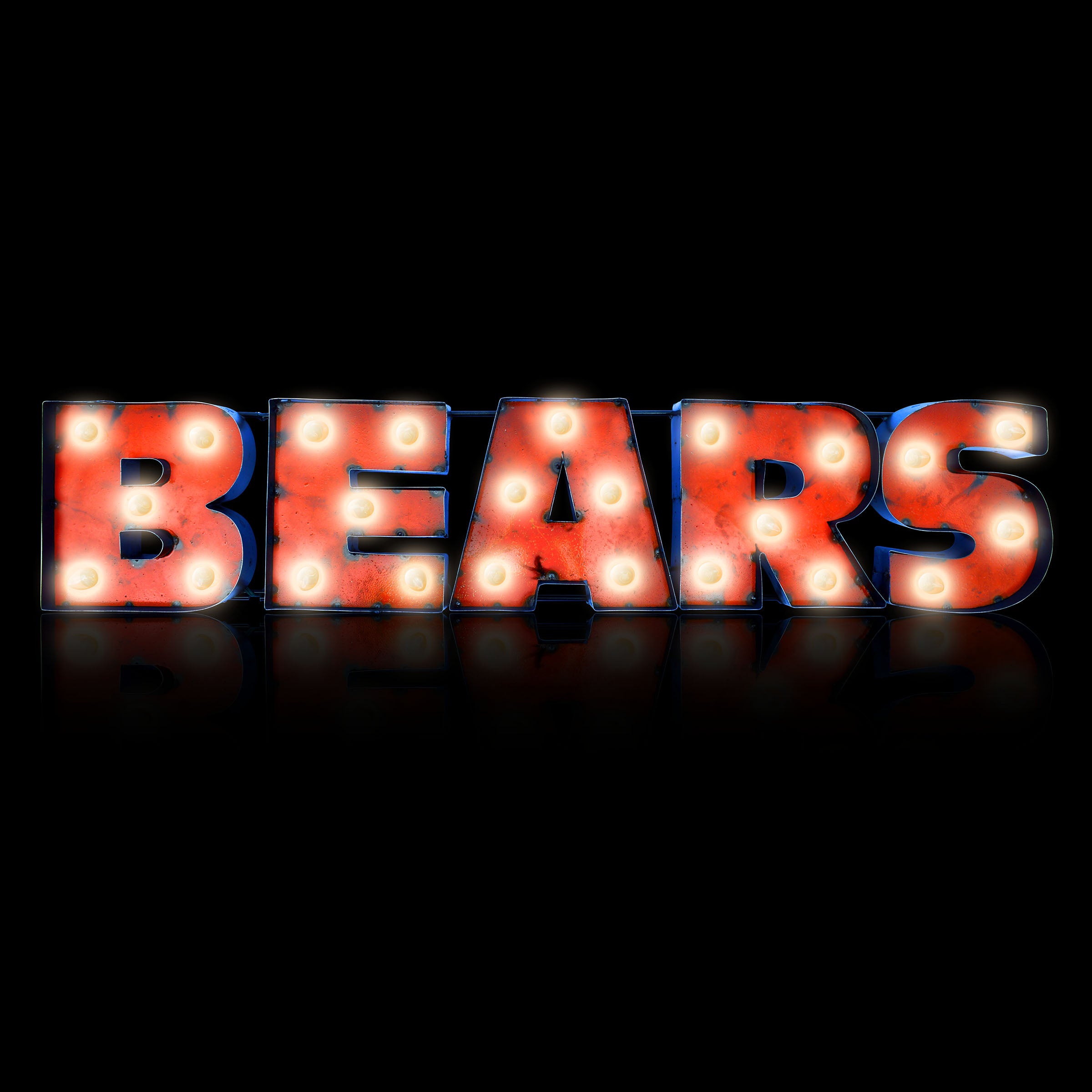 Recycled Metal Bears Wall DÃ©cor With Bulbs 43.5"W x 8.75"H