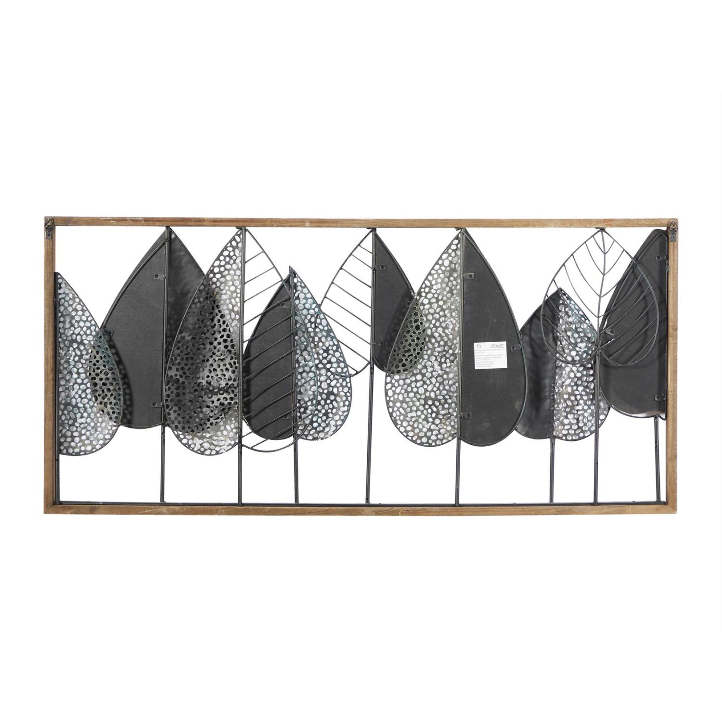 Metal and Wood Trees Modern Wall Decor 47"W x 22"H