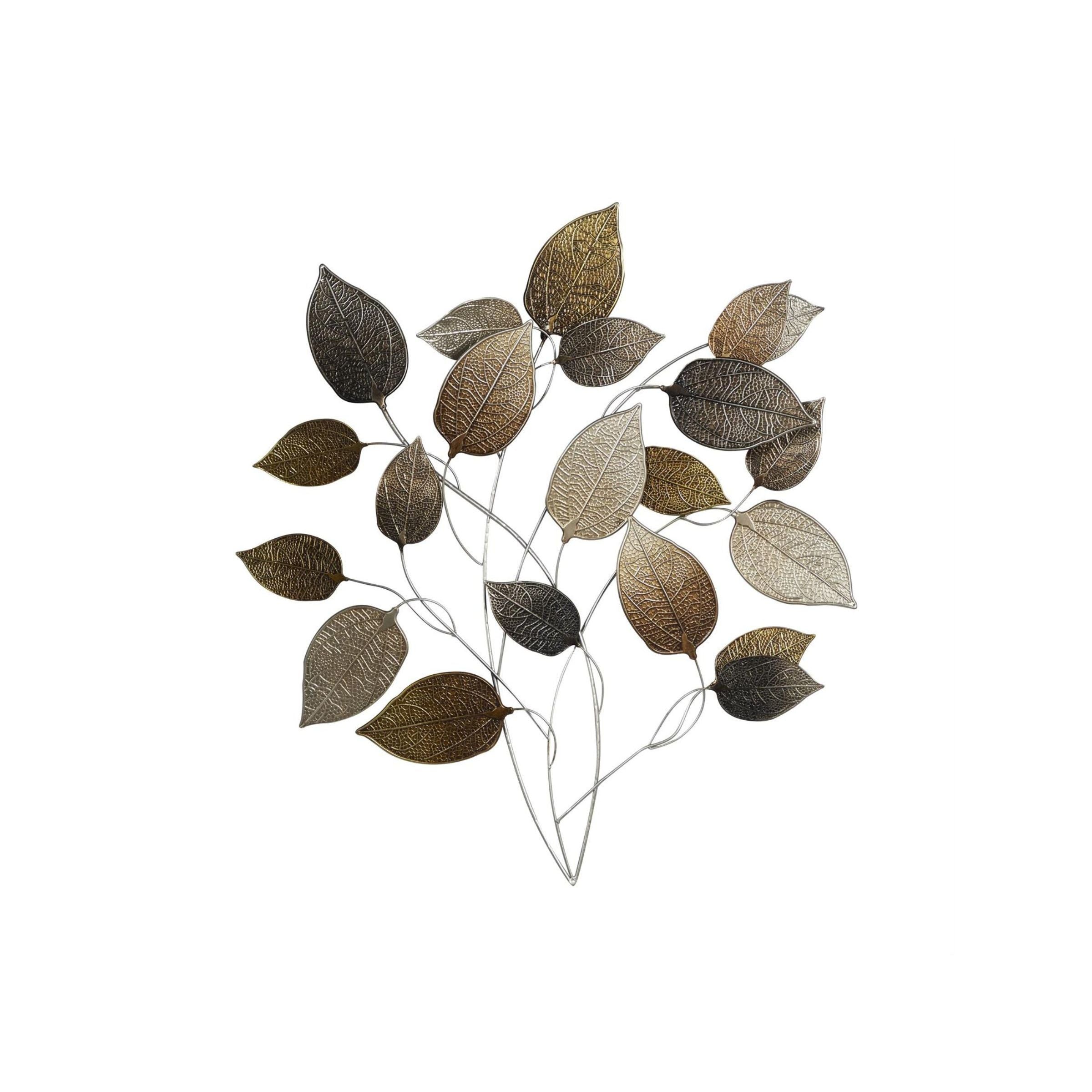 Bronze Metal Leaves Wall Decor 30"W x 33"H