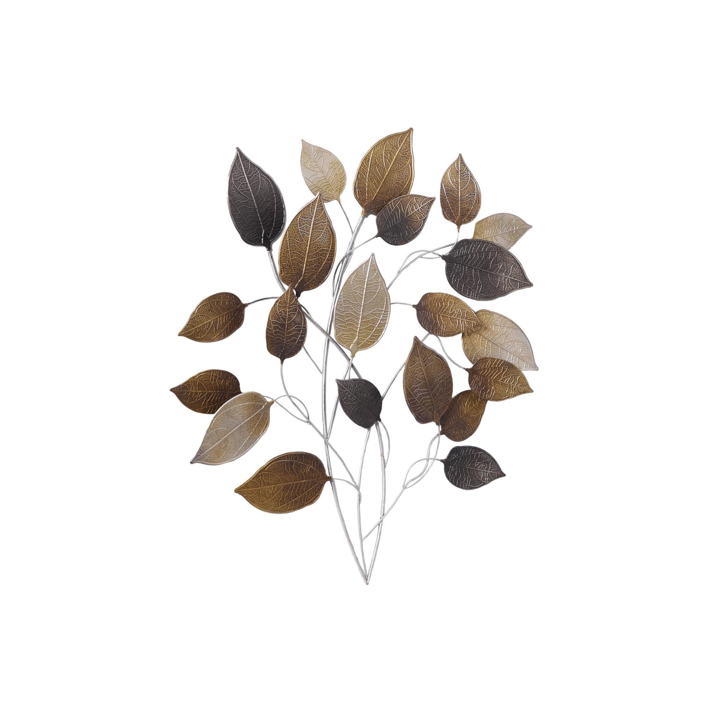 Bronze Metal Leaves Wall Decor 30"W x 33"H