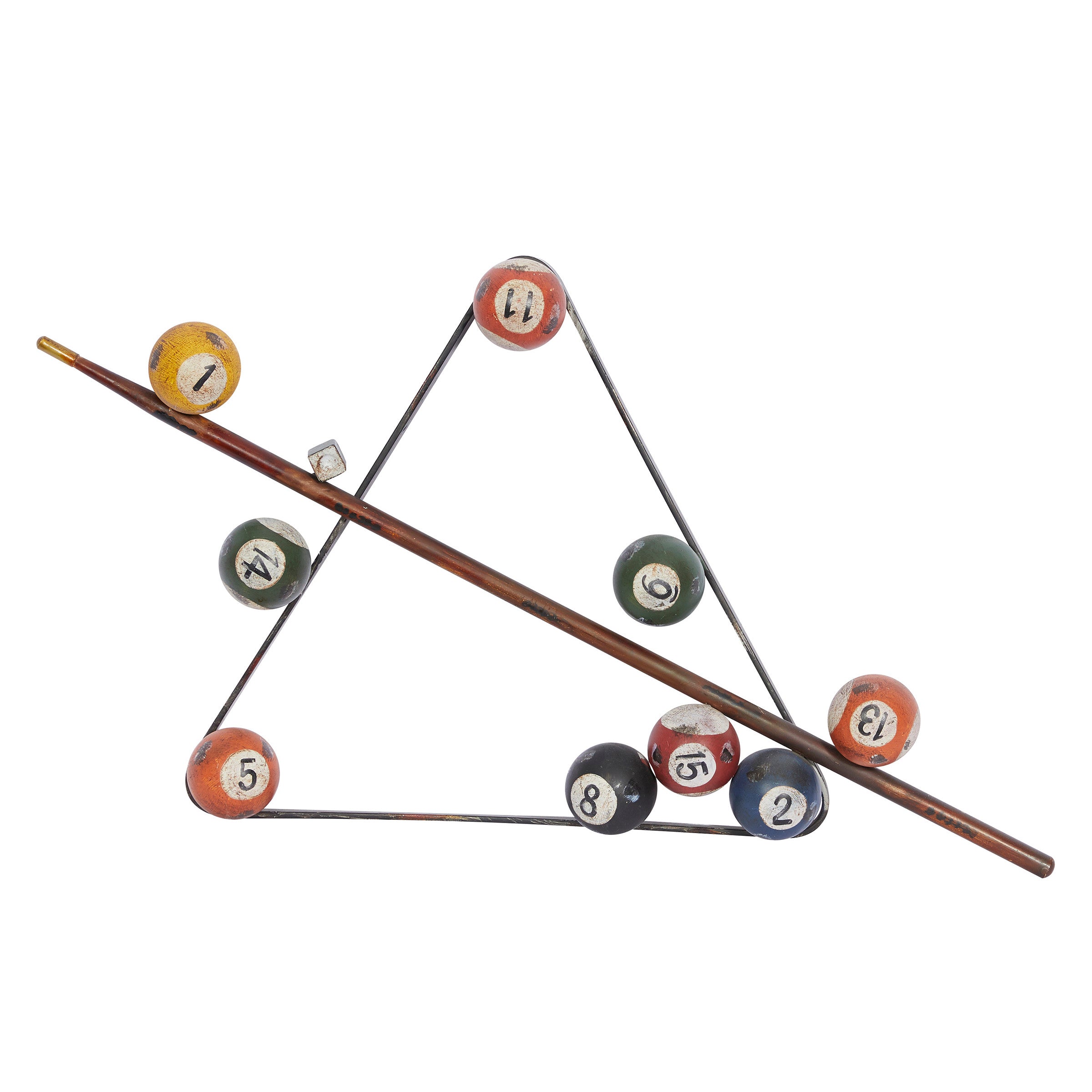 Billiard Metal Wall Plaque 30"W x 15"H
