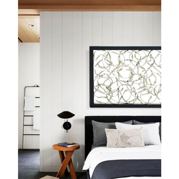 Silver Metal Circles with Black Framed Wall Decor 60"W x 40"H